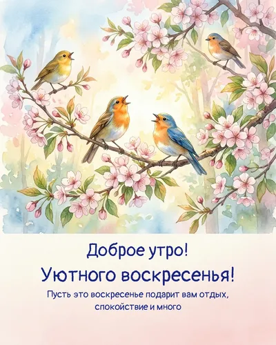 Доброе утро! Уютного воскресенья! — morning birds 08